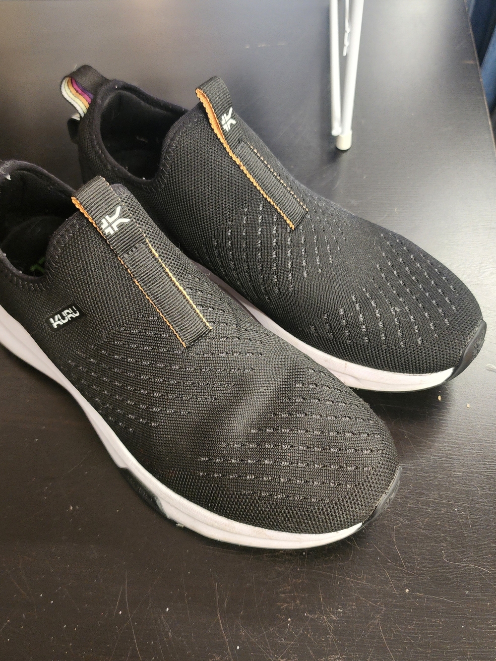 KURU Black Slip-On Sneakers